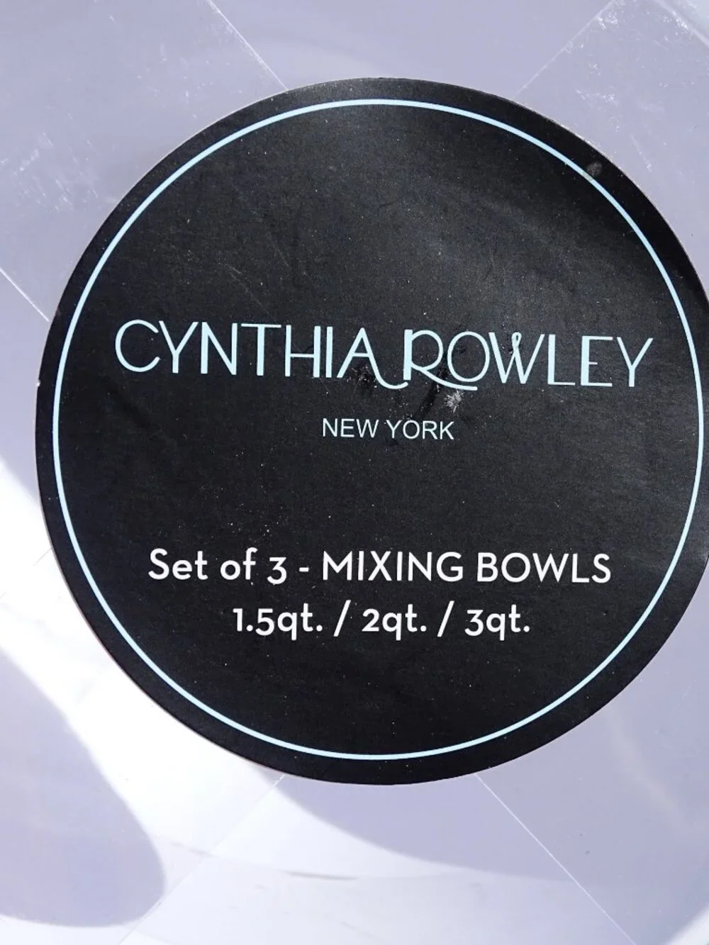 Cynthia Rowley New Set of Mixing Bowls 3 Green/White